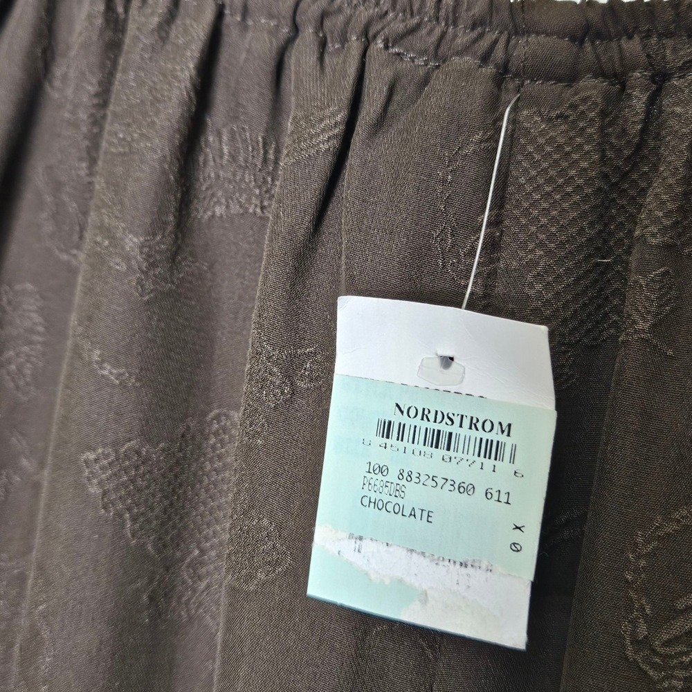 Citron Santa Monica NWT Silk Wide Leg Lounge Pants Dragon Asian Chocolate 0X - Picture 7 of 13
